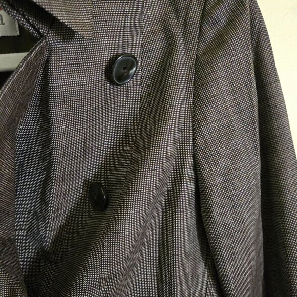 Max Mara Brown Patterned Wool Silk Asymetrical Button-Front Jacket Size 4 - Picture 7 of 9